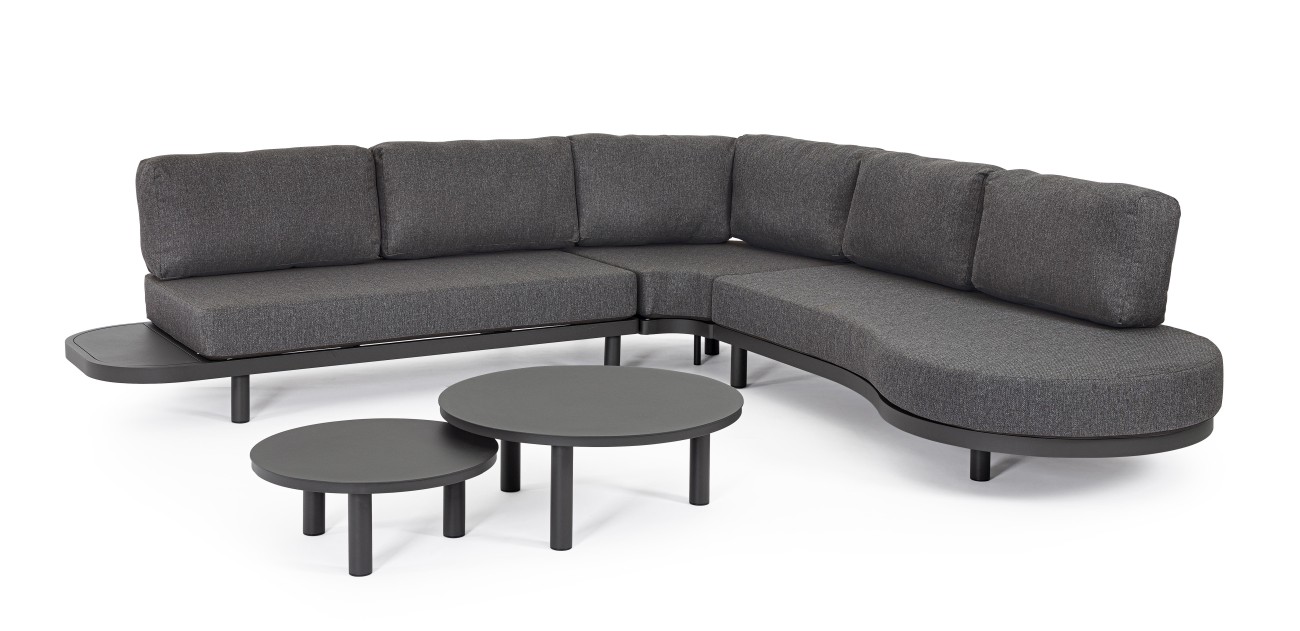 Gartenecksofa Hercules Inkl. Couchtisch-Set, Anthrazit