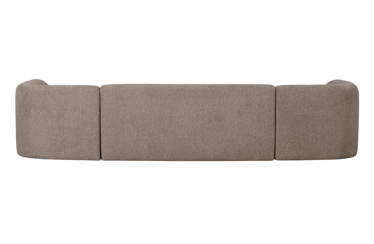 Sofa Sloping U-Form aus Melange-Stoff, Braun