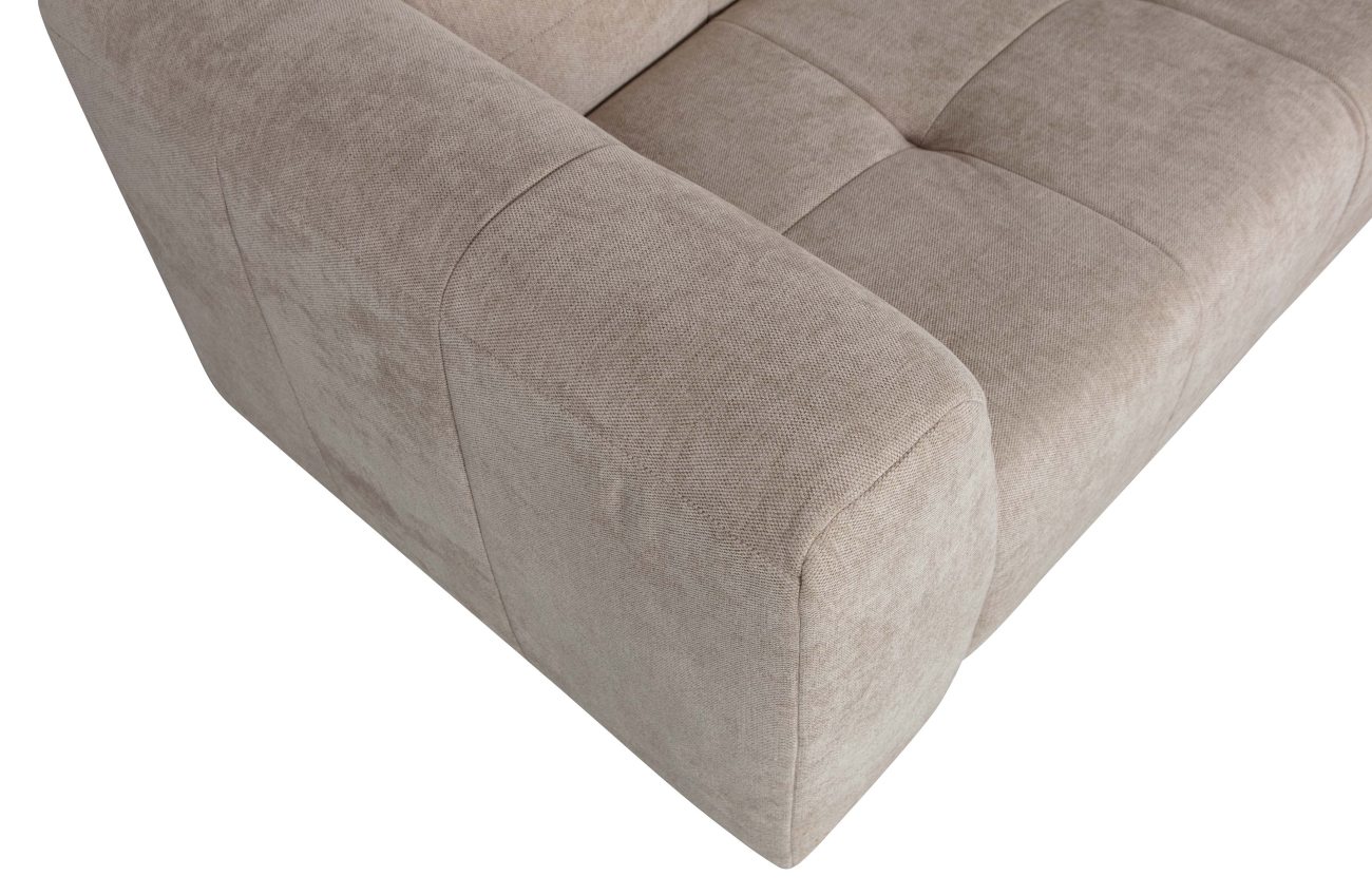 Ecksofa Grid aus Chenille-Gewebe Rechts, Beige