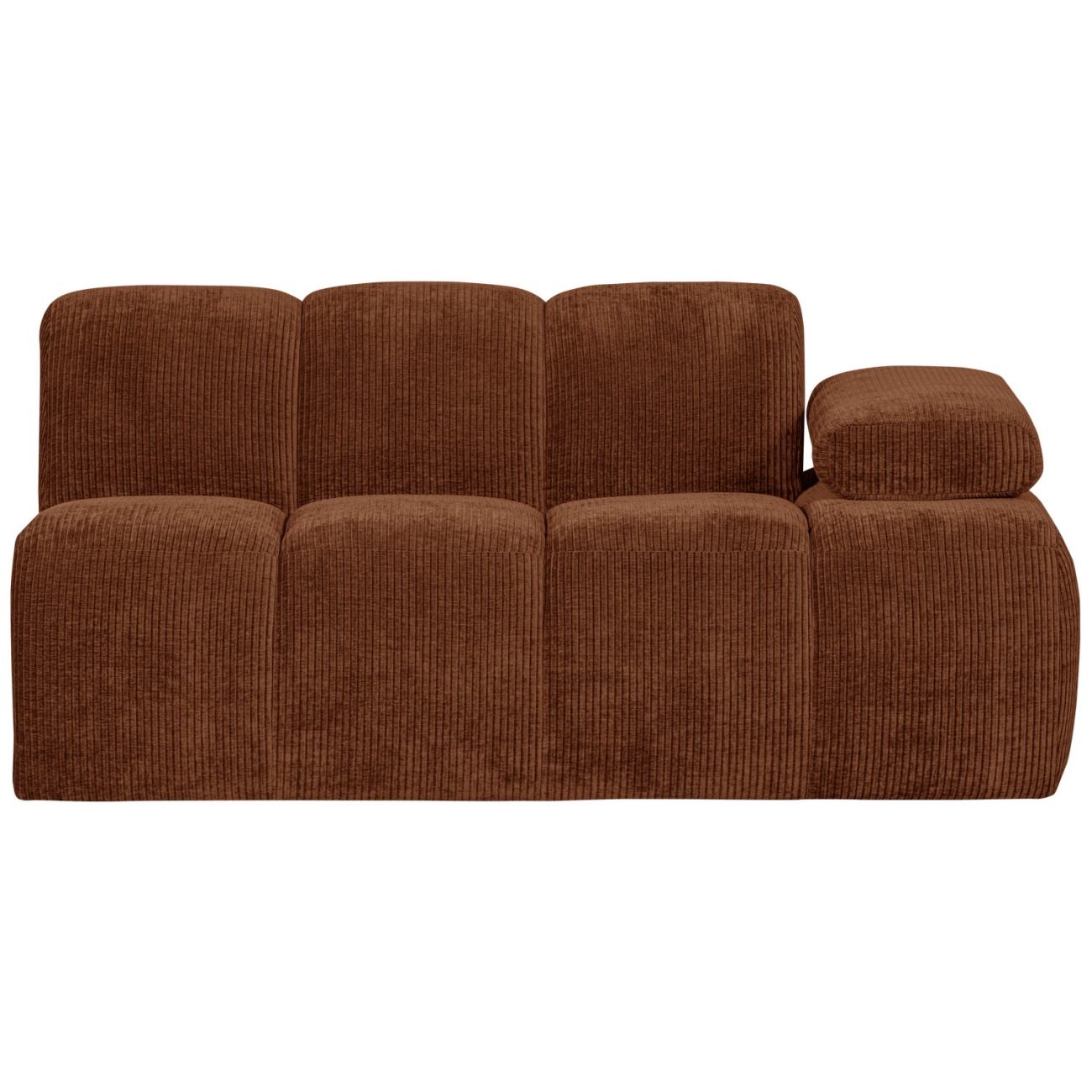 Modulsofa Mojo Flachcord 1,5er Arm-Rechts, Rostbraun