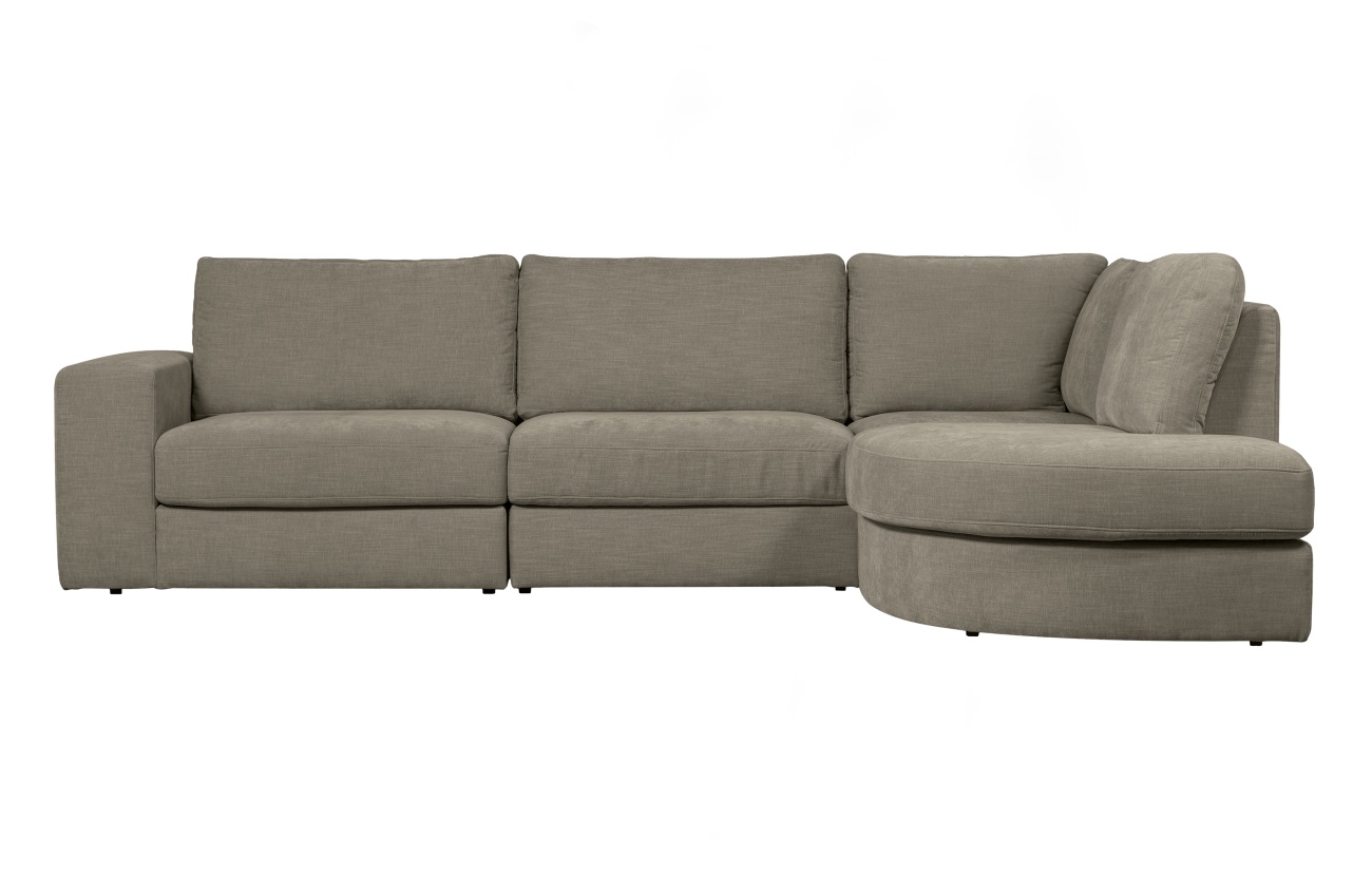 Ecksofa Family aus Webstoff Rechts, Grau