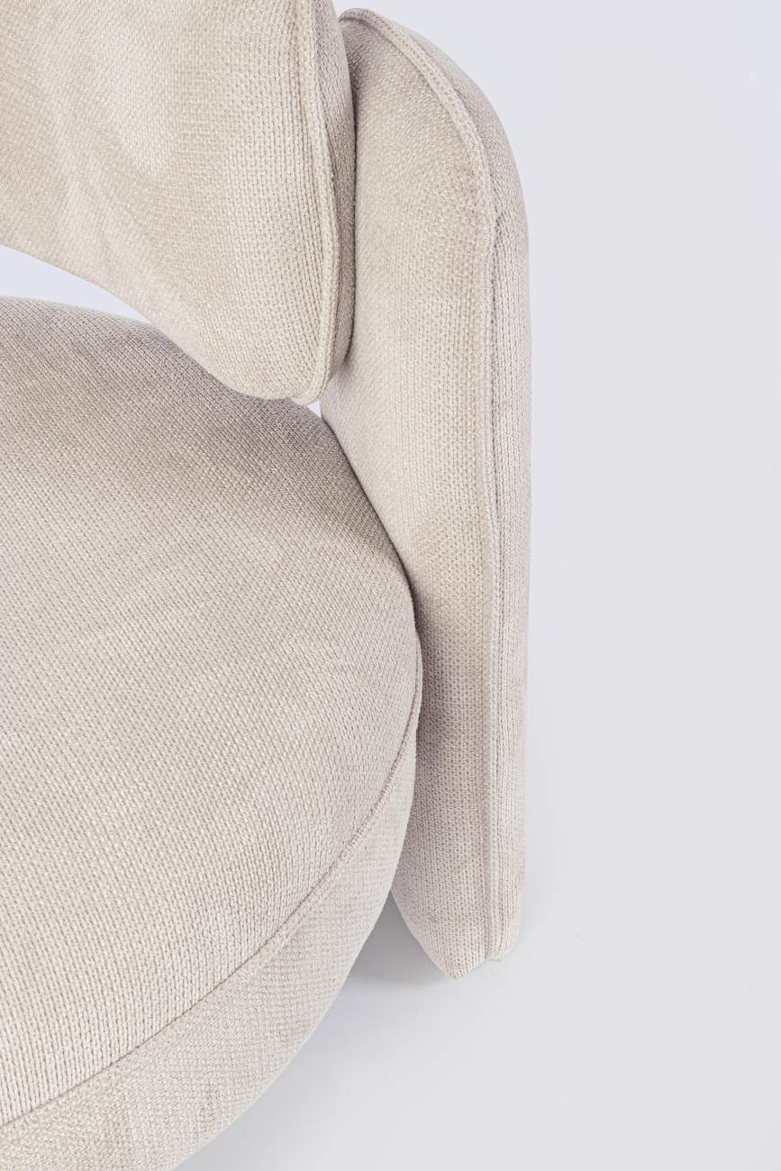 Sessel Aisha aus Stoff, Beige