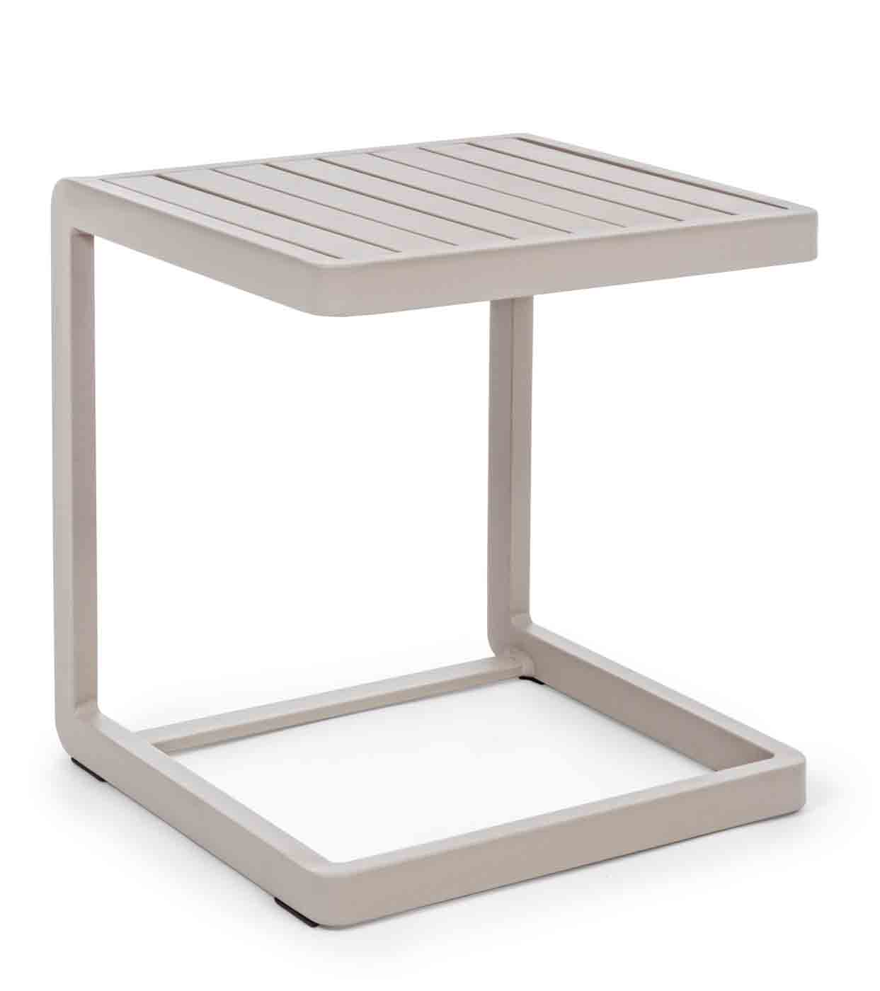 Beistelltisch Konnor aus Aluminium, Taupe