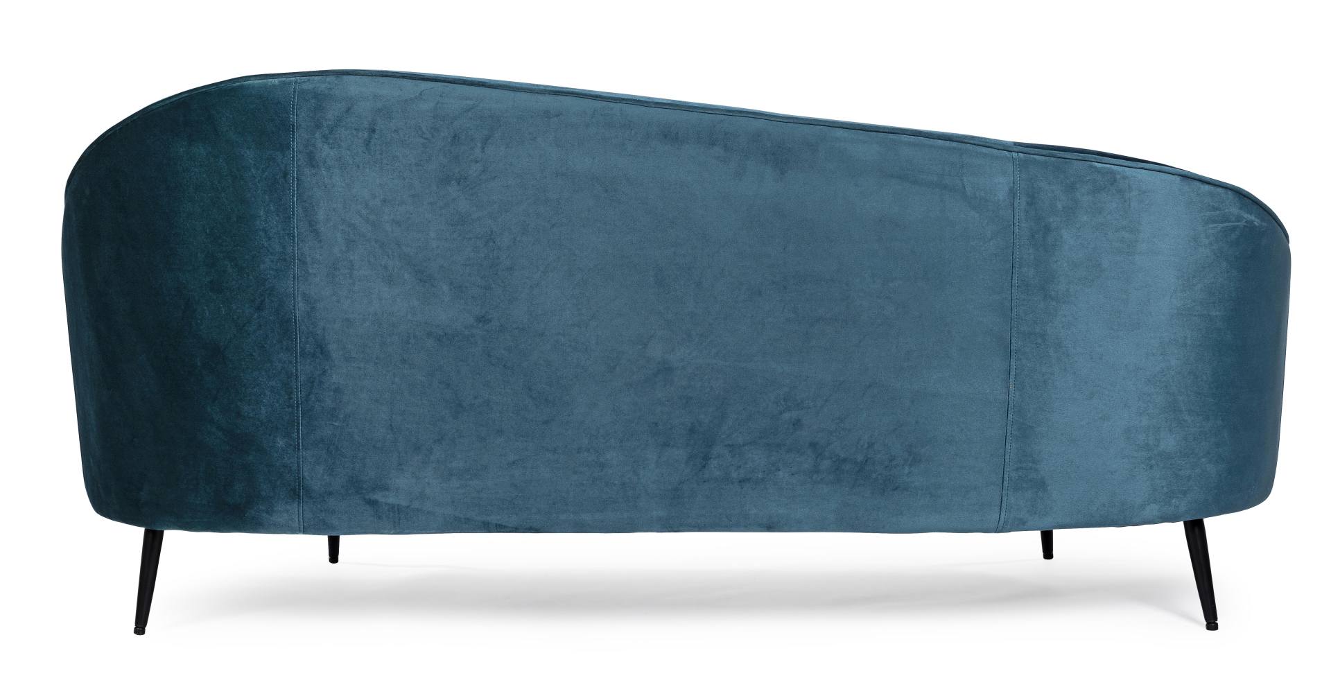 2-Sitzer Sofa Seraphin in Samt-Optik, Blau