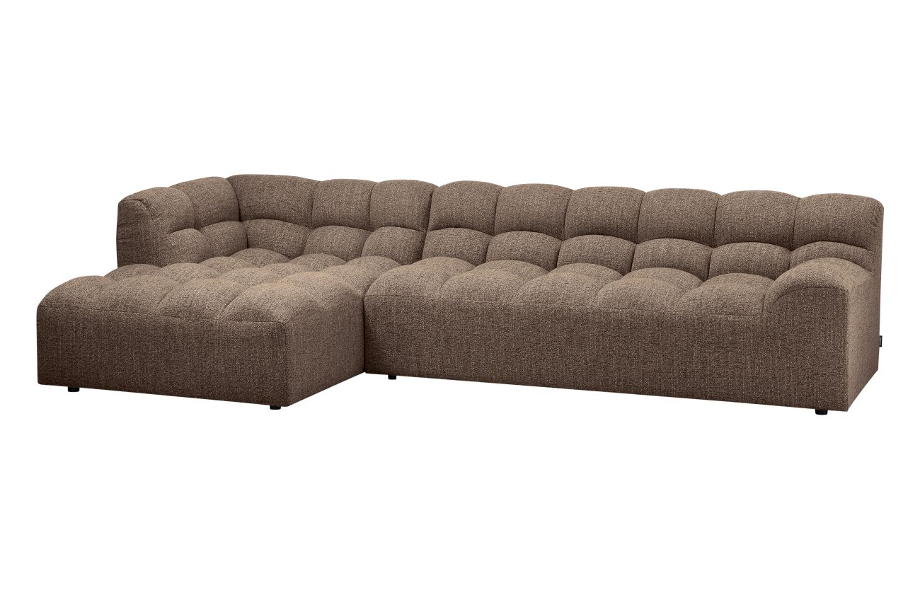 Chaiselongue Allure aus Melange-Stoff Links, Braun