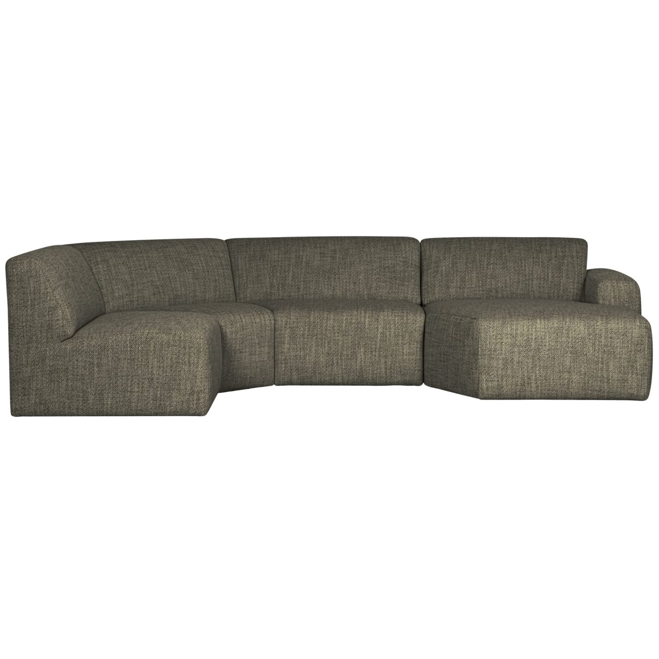 Sofa Avelon U-Form aus Melange-Stoff, Grün