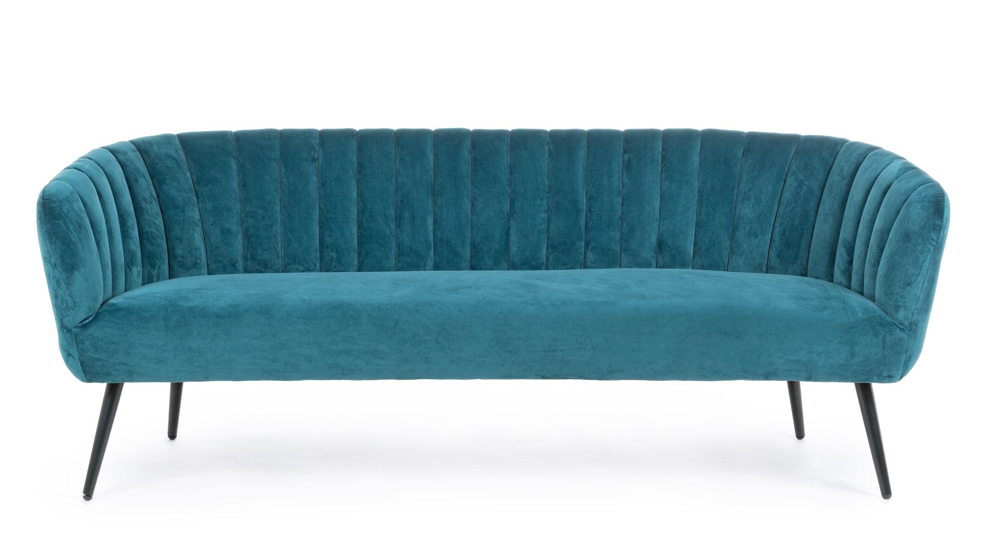 3-Sitzer Sofa Avril in Samt-Optik, Blau