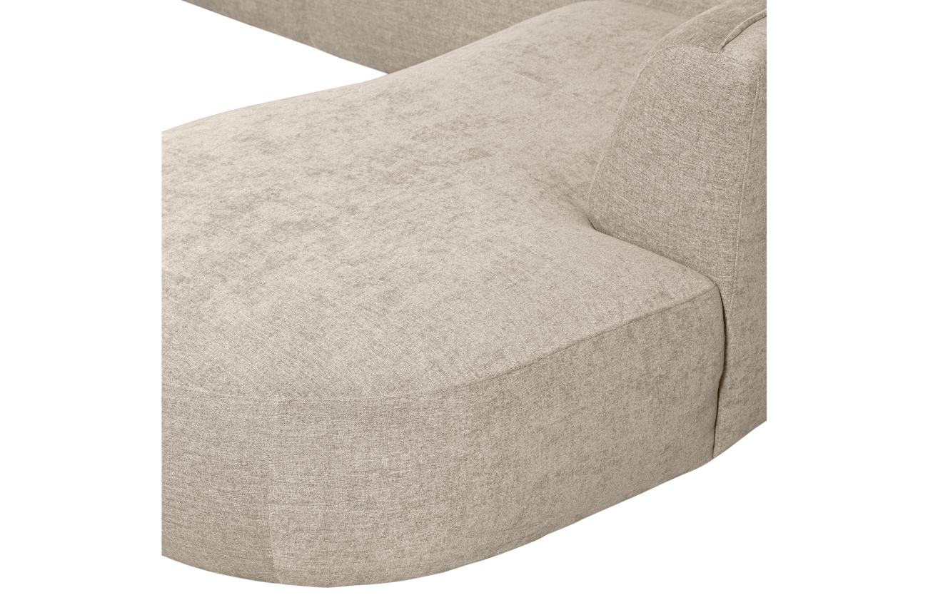 Sofa Polly U-Form aus Webstoff Rechts, Sand