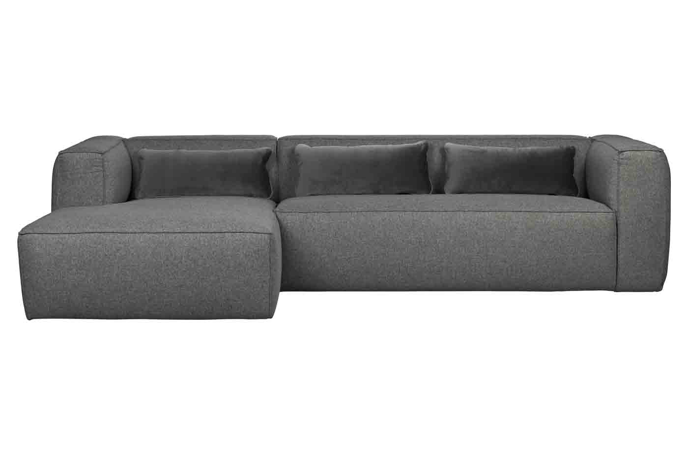 Ecksofa Bean Stoff, links Grau