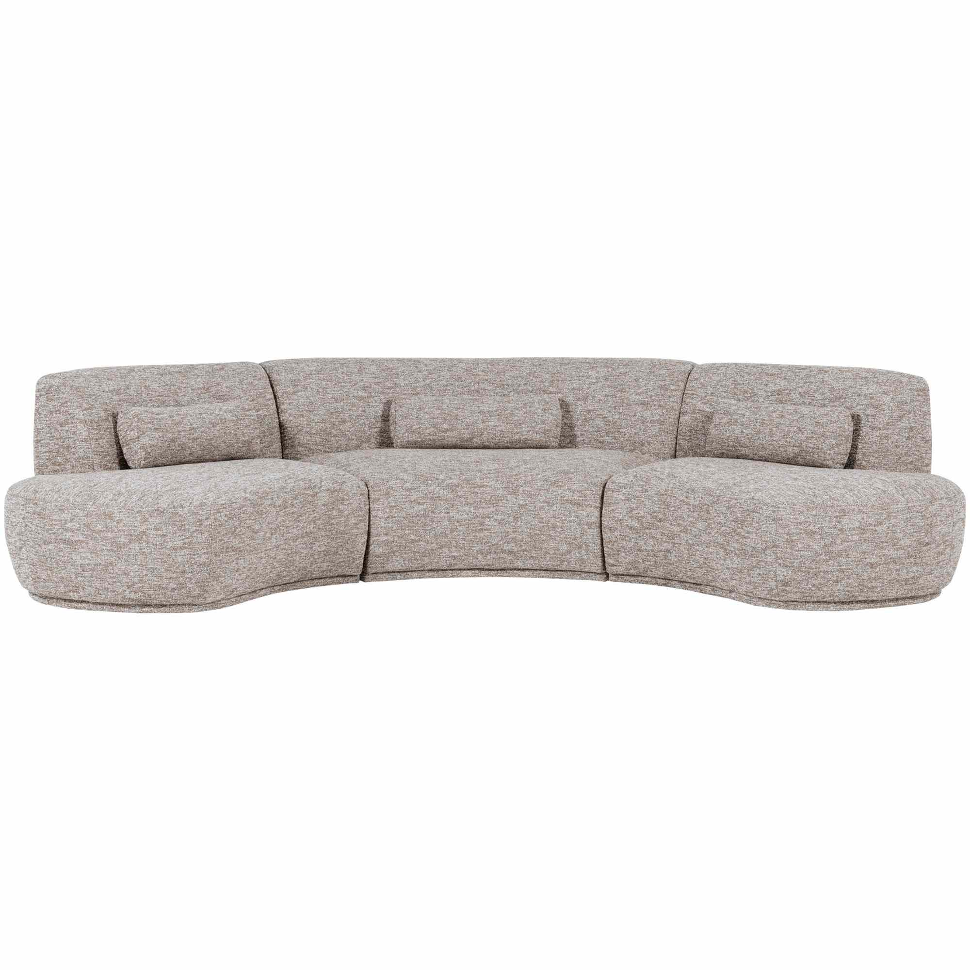 Sofa Batavier 6-Sitzer Halbrund - Melange-Stoff, Sand