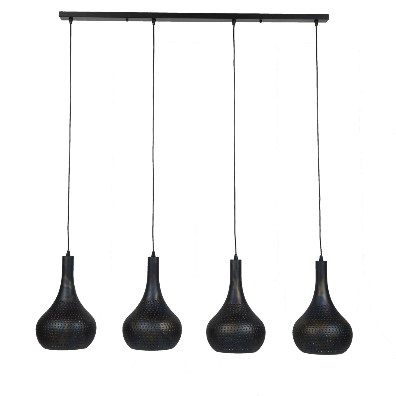 Hängeleuchte Metoli mit LED, 4-flammig - Metall Schwarzbraun, Ø 25 cm