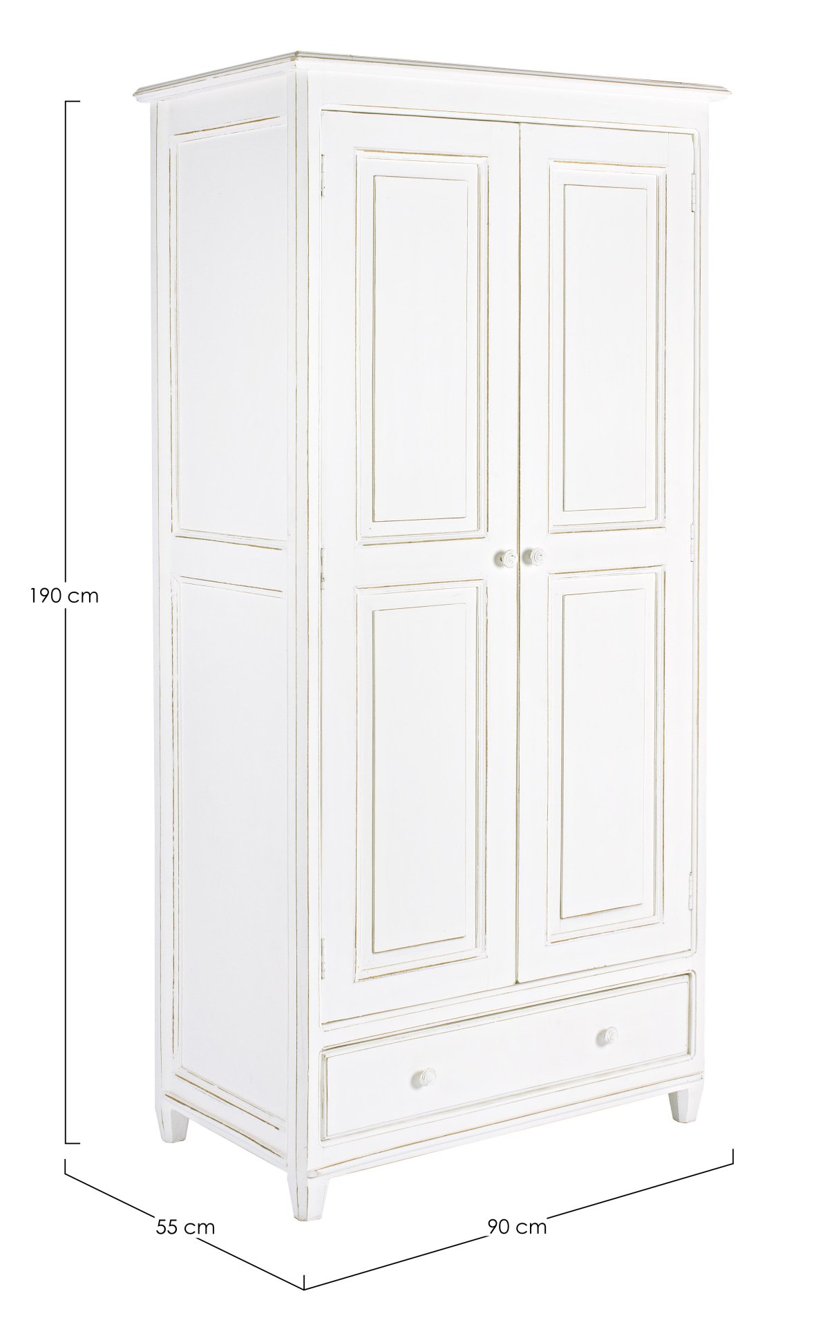 Kleiderschrank Colette aus Mangoholz, 90 cm