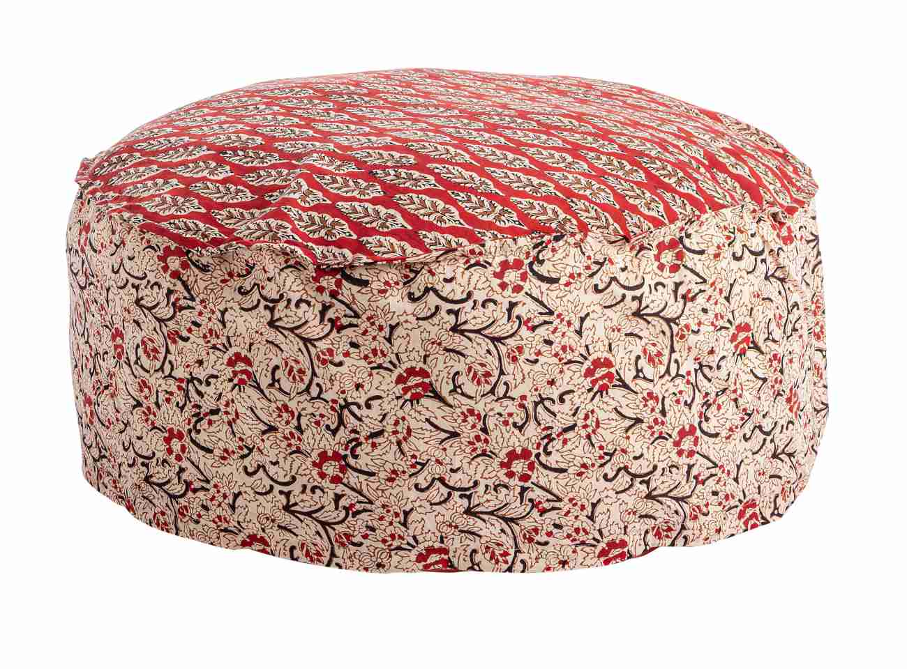 Pouf Lorient aus Baumwolle, Rot