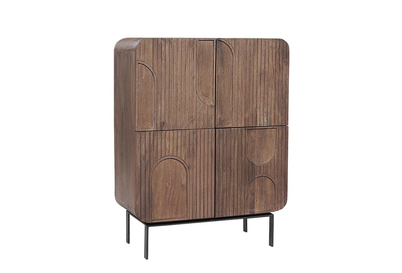 Highboard Orissa aus Mangoholz, Braun