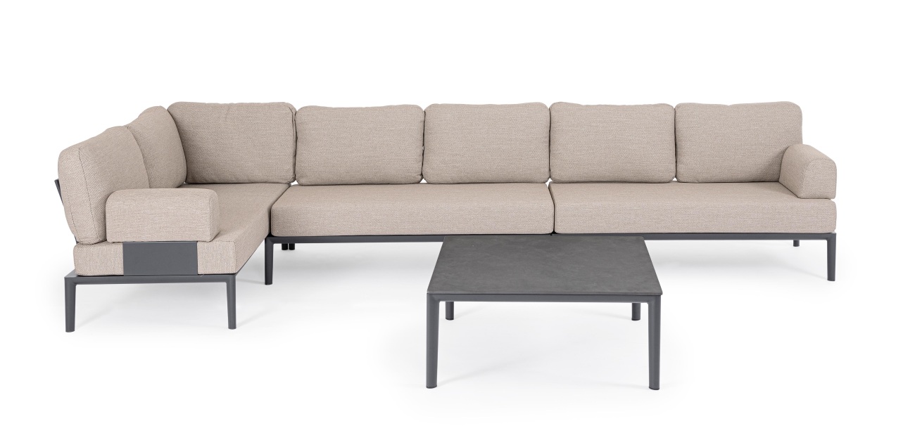 Gartencouchtisch Gerald aus Aluminium 90x90 cm, Anthrazit