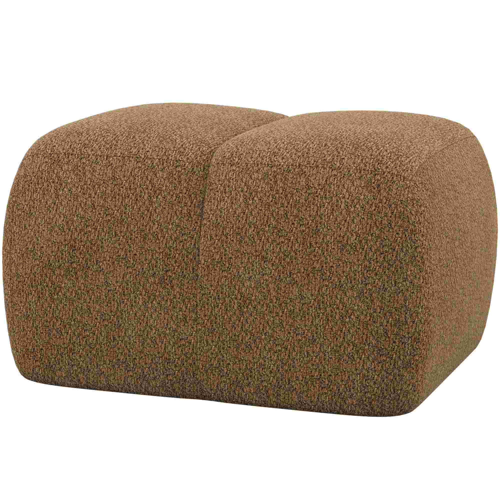 Hocker Mojo Wollen-Stoff Honiggelb - bequemer Polsterhocker, 84 x 64 x 45 cm