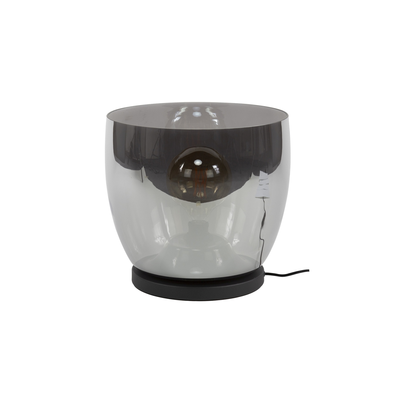 Tischleuchte Vasika - Rauchglas, inkl. LED, Ø 33 cm