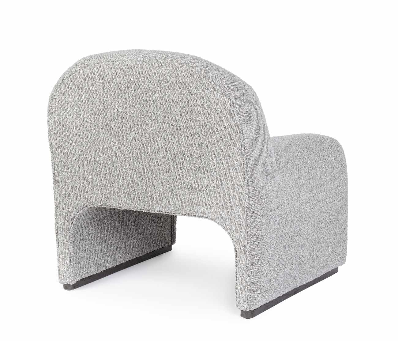 Sessel Bassilla aus Boucle-Stoff, Grau