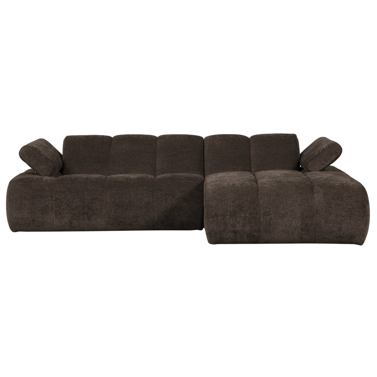 Chaiselongue Mojo aus Flachcord Rechts, Braun