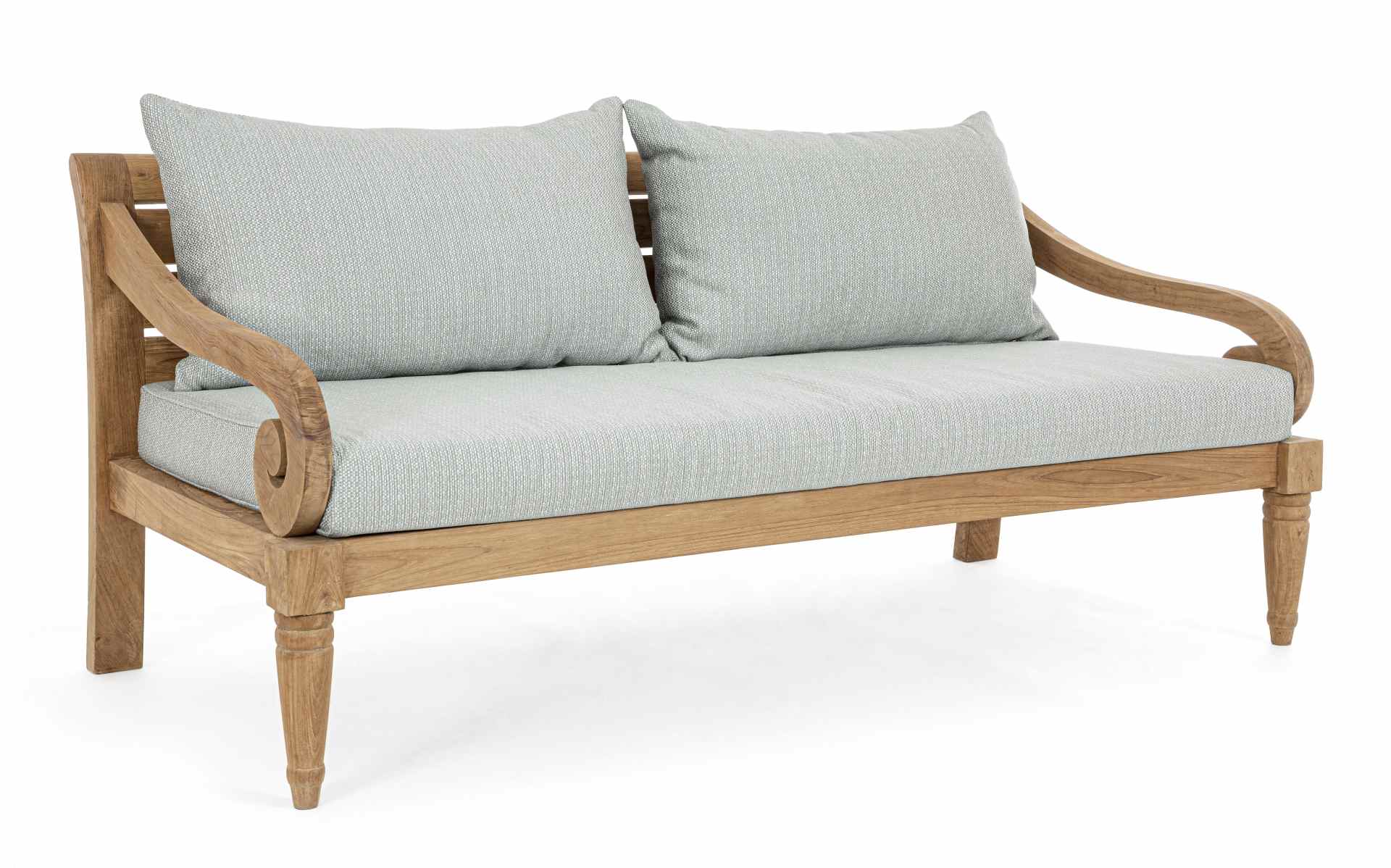 Gartensofa Karuba aus Teakholz, Aqua