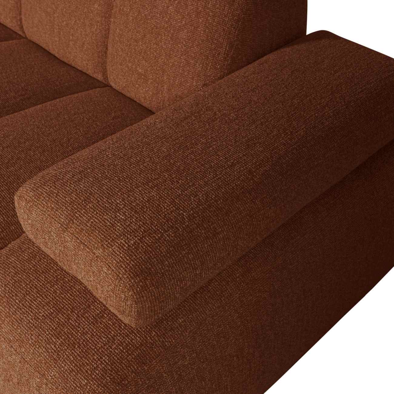 Chaiselongue Mojo aus Boucle-Stoff Links, Rostbraun