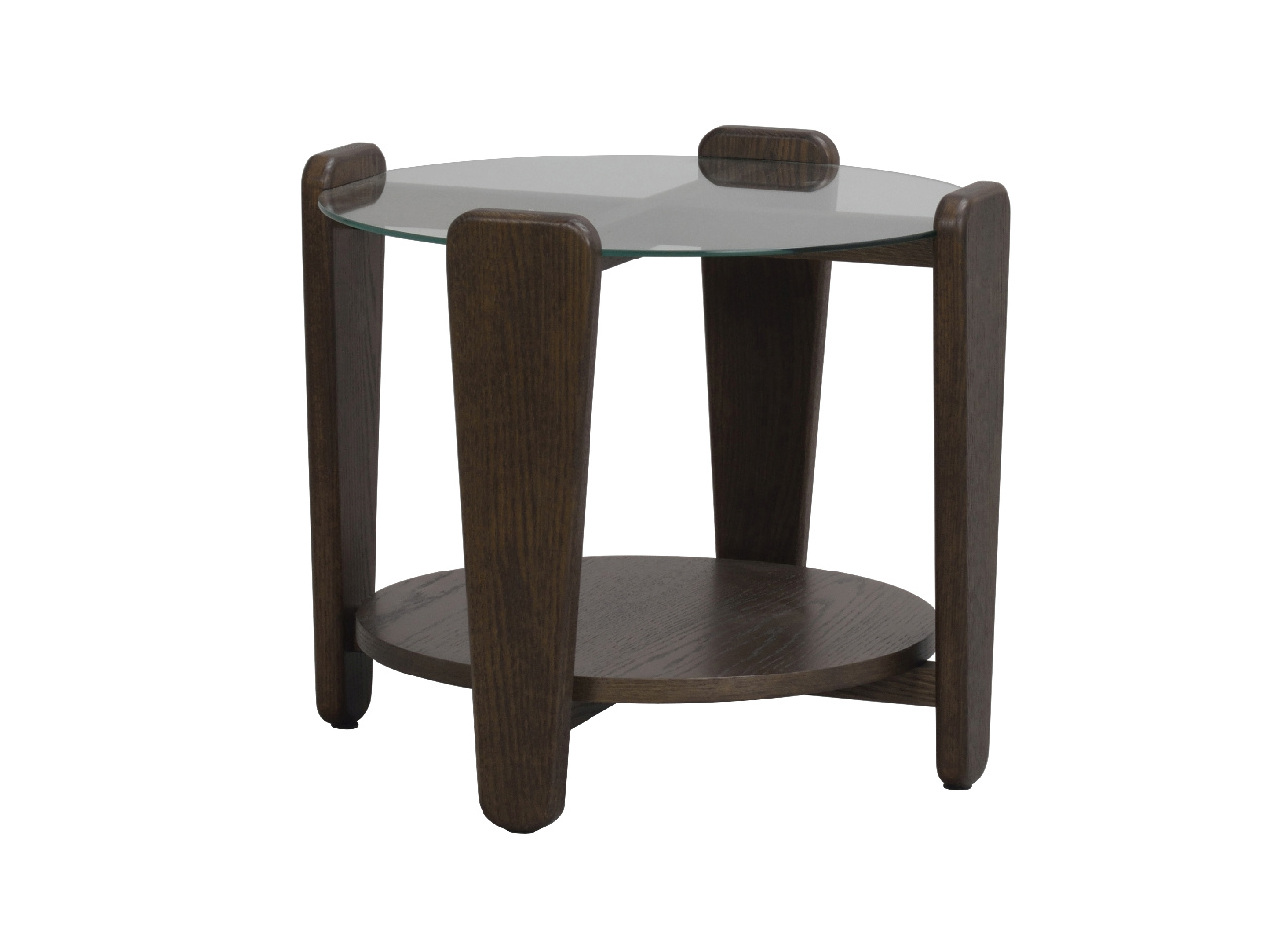 Couchtisch Arran, Eiche Braun mit Glasplatte, 52cm