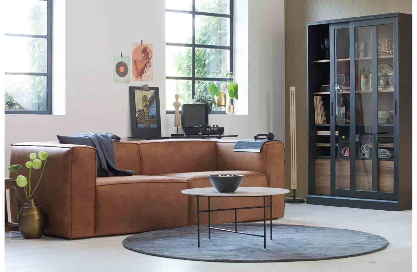 Sofa Bean Lederoptik, Cognac