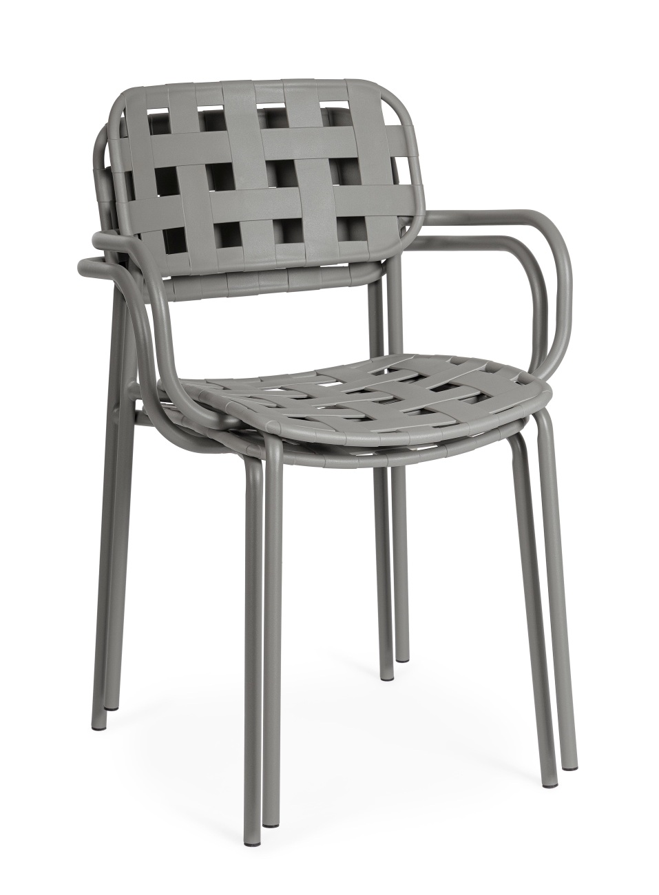 Gartenstuhl Clover mit Armlehne, Grau