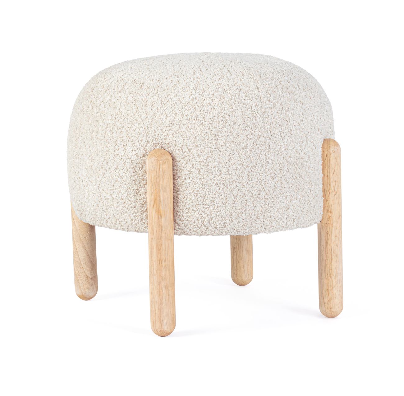 Hocker Dayla aus Boucle-Stoff, Natur