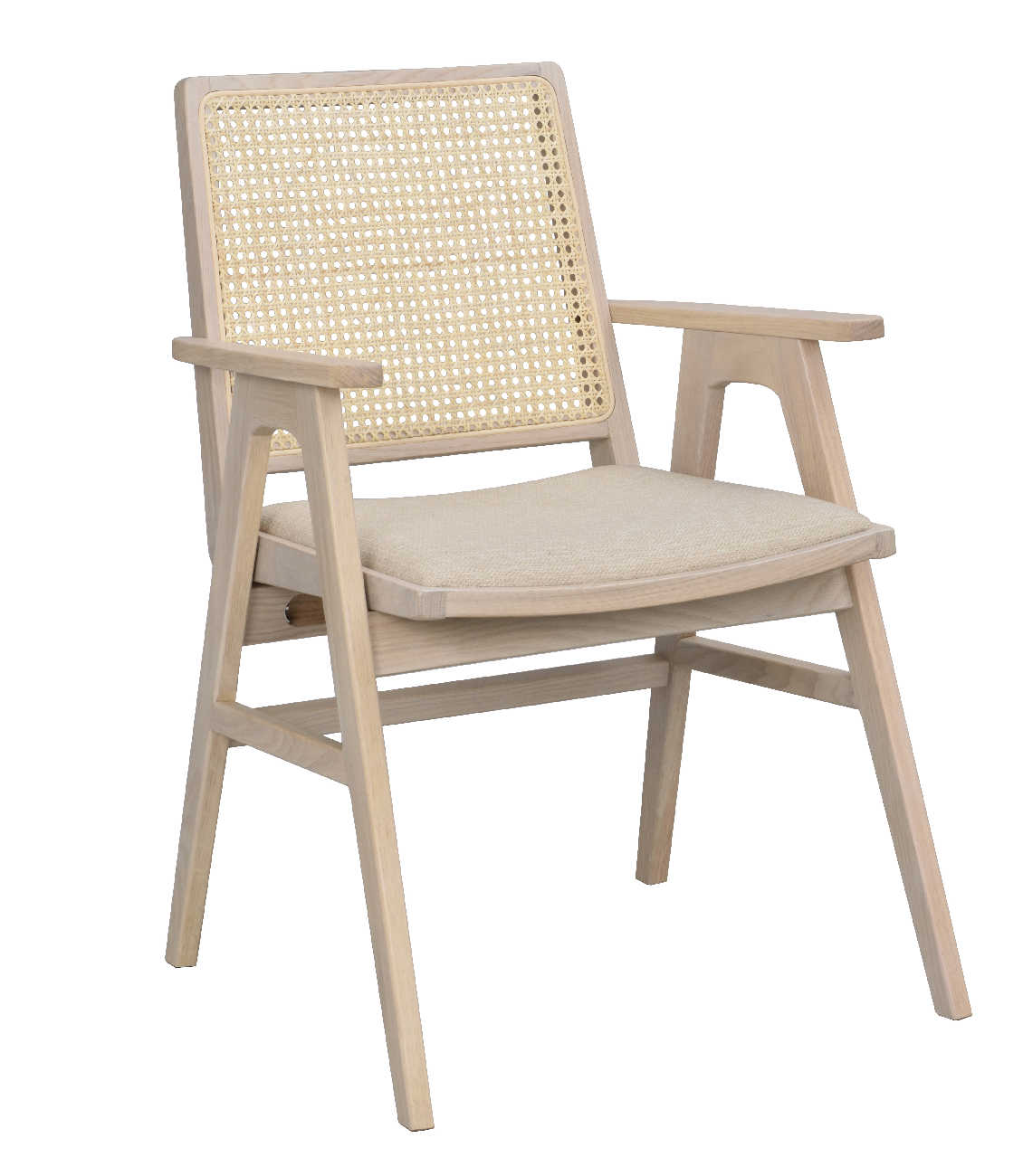 Stuhl Prestwick 2er Set mit Armlehnen, Whitewash