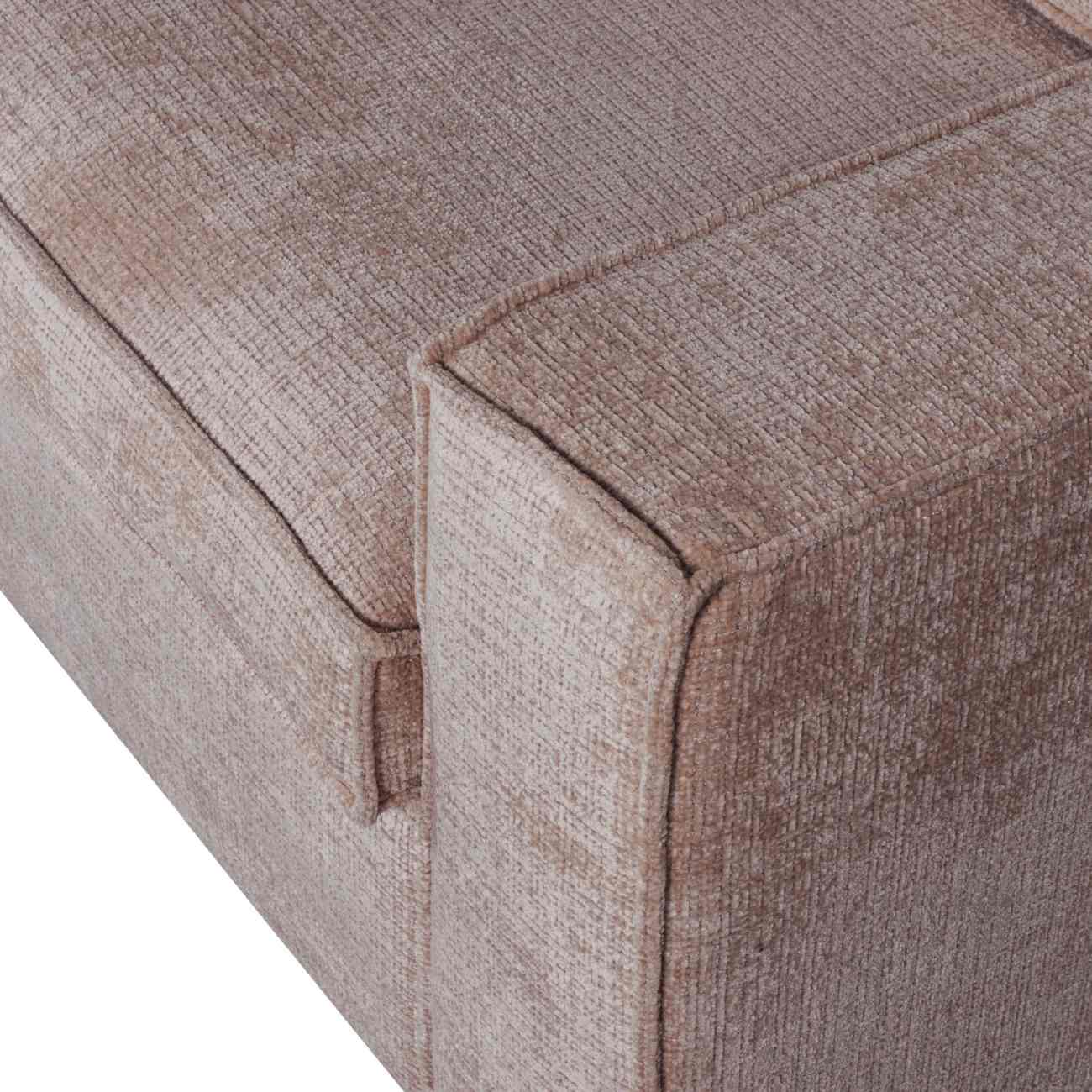 Ecksofa Hajo aus Chenille-Stoff Links, Taupe