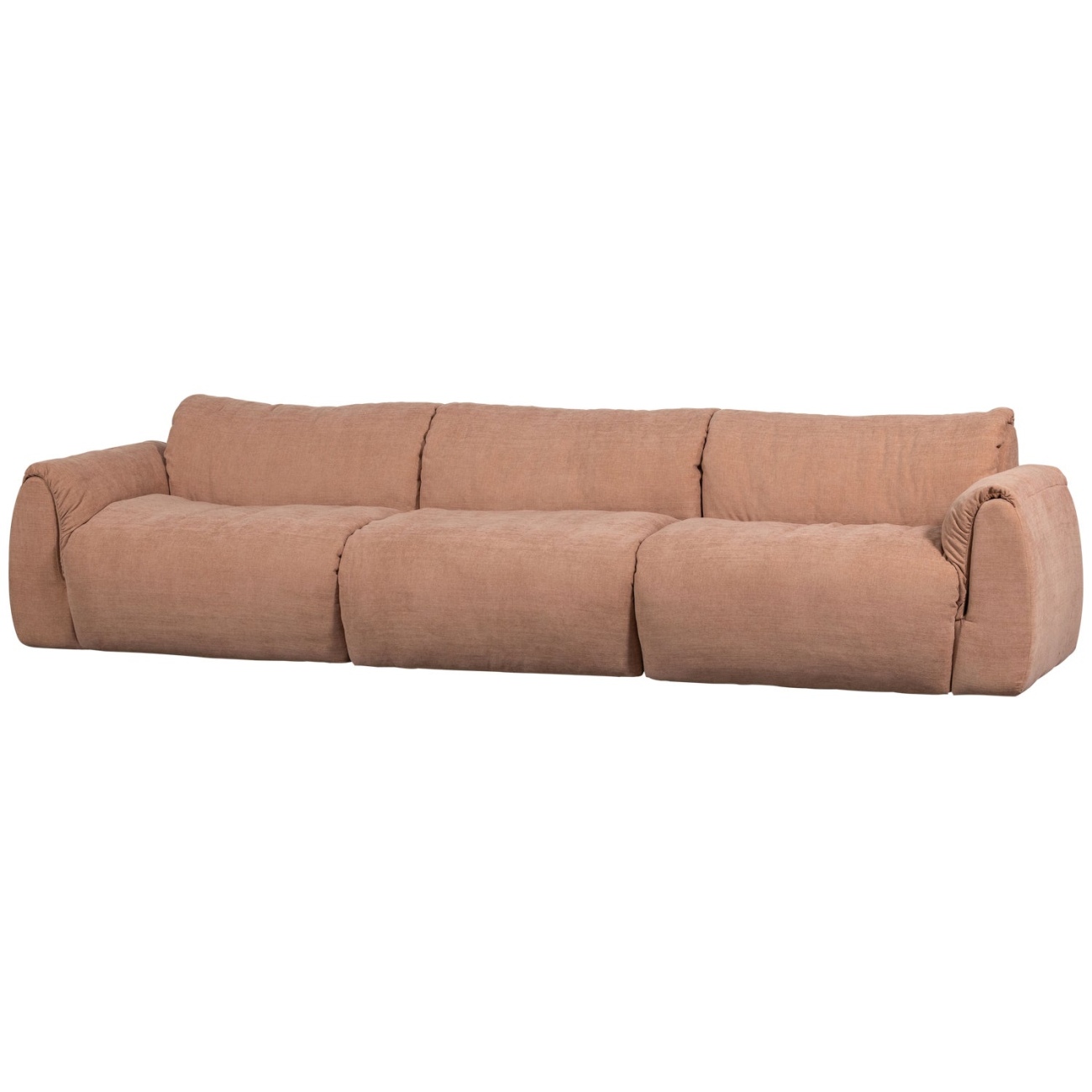 Sofa Baggy 3-Sitzer aus Chenille-Stoff, Altrosa