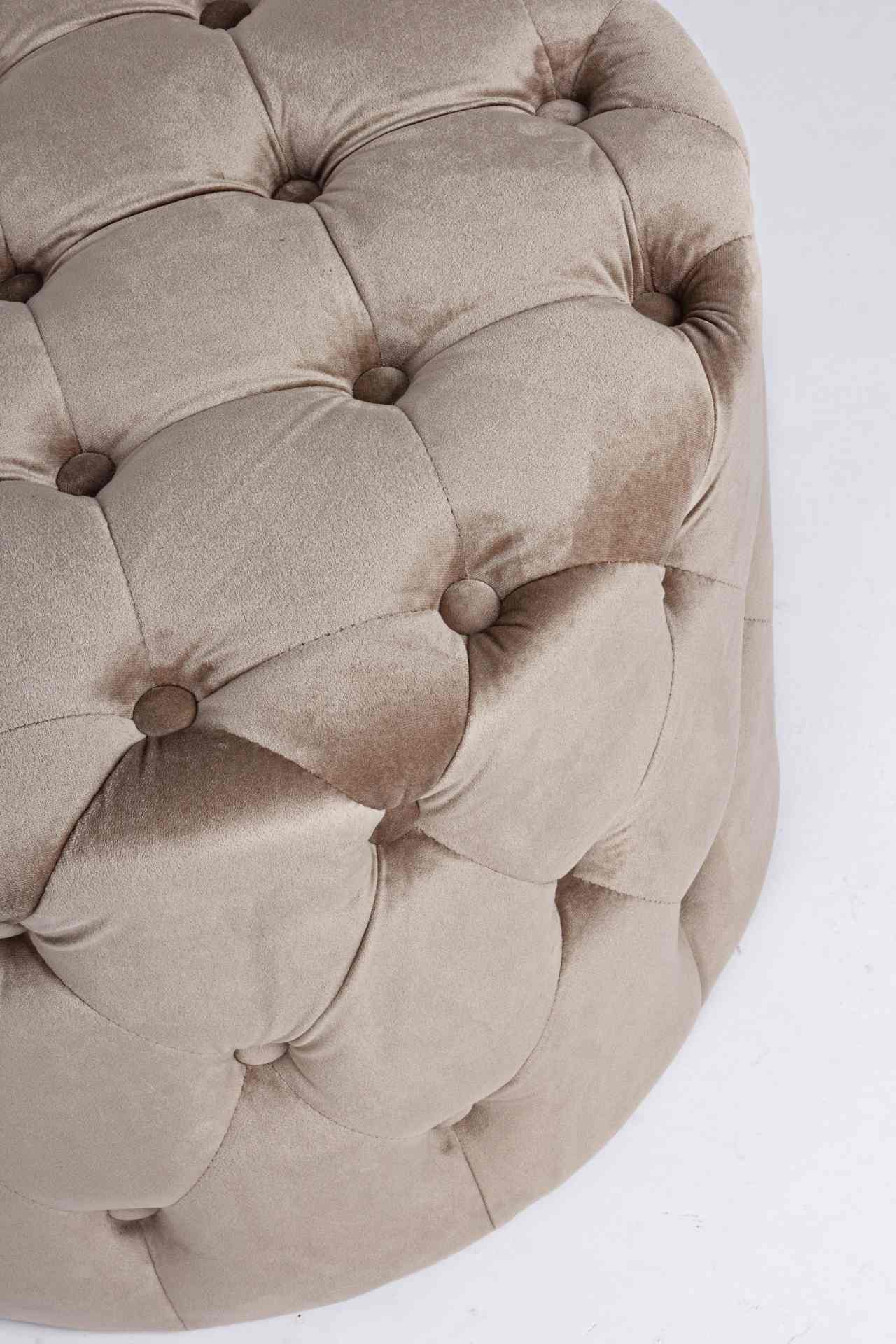 Pouf Lorella in Samt-Optik, Taupe