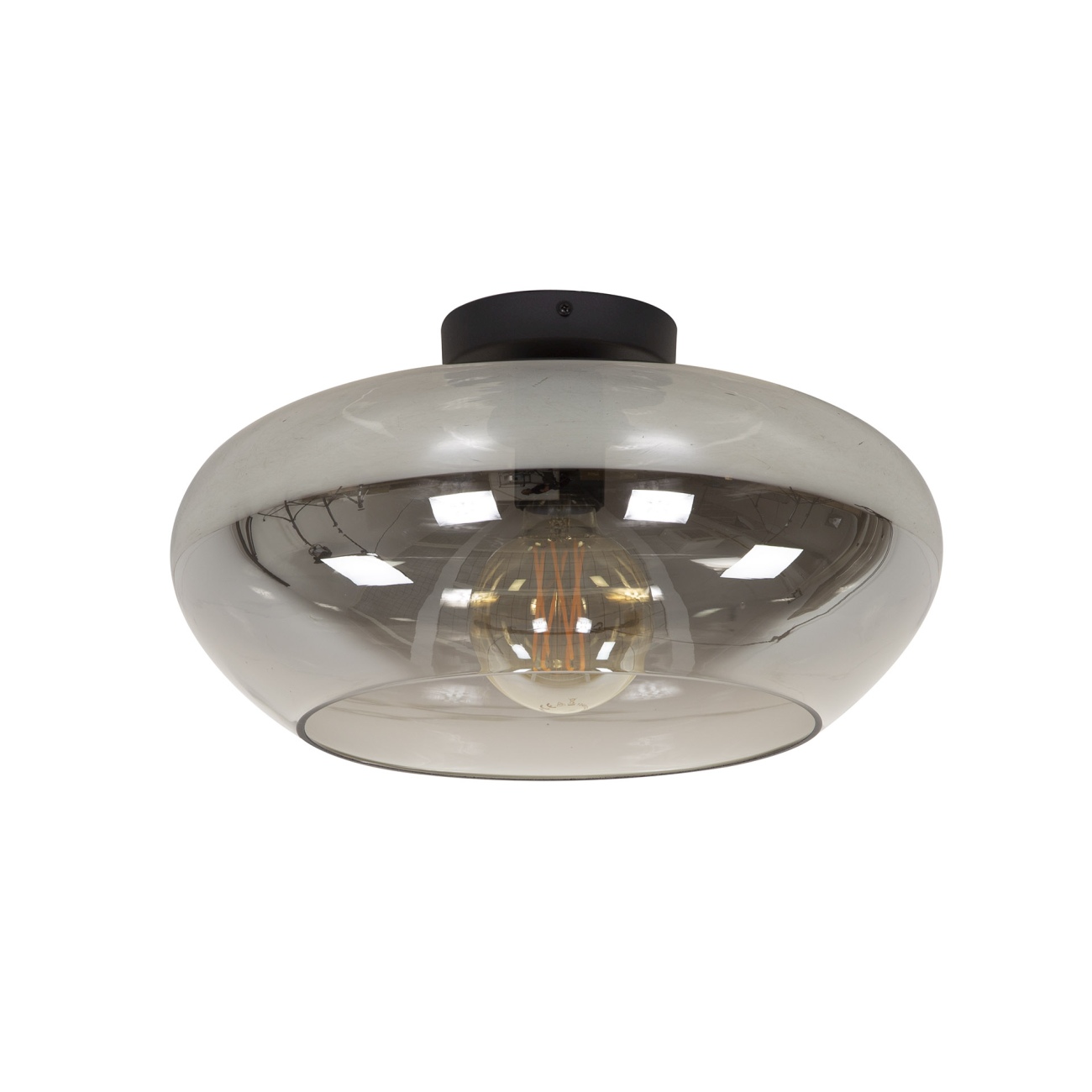 Deckenleuchte Oraria - Rauchglas, Ø 40 cm, inkl. LED