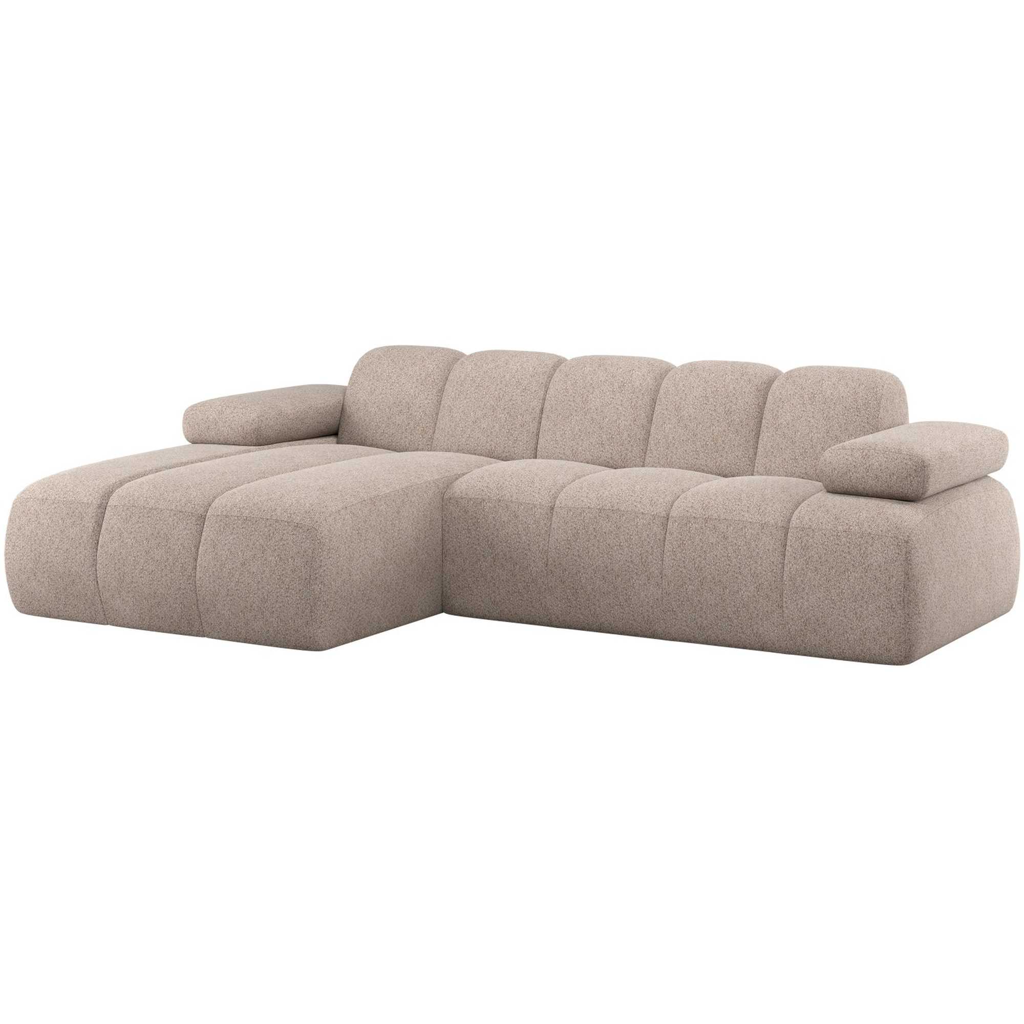 Ecksofa Mojo Chaiselongue Links - Wollen-Stoff, Sand