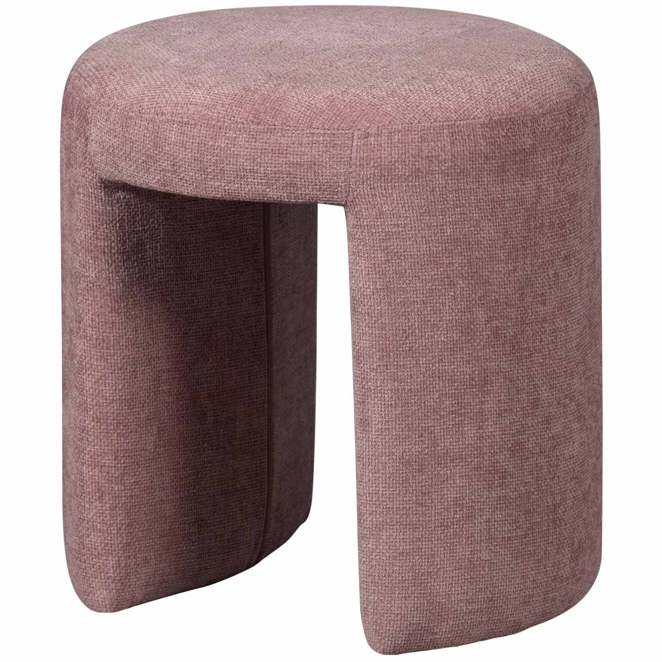 Hocker Charlie aus Chenille-Stoff, Rosa Hocker Charlie aus Chenille-Stoff, Rosa