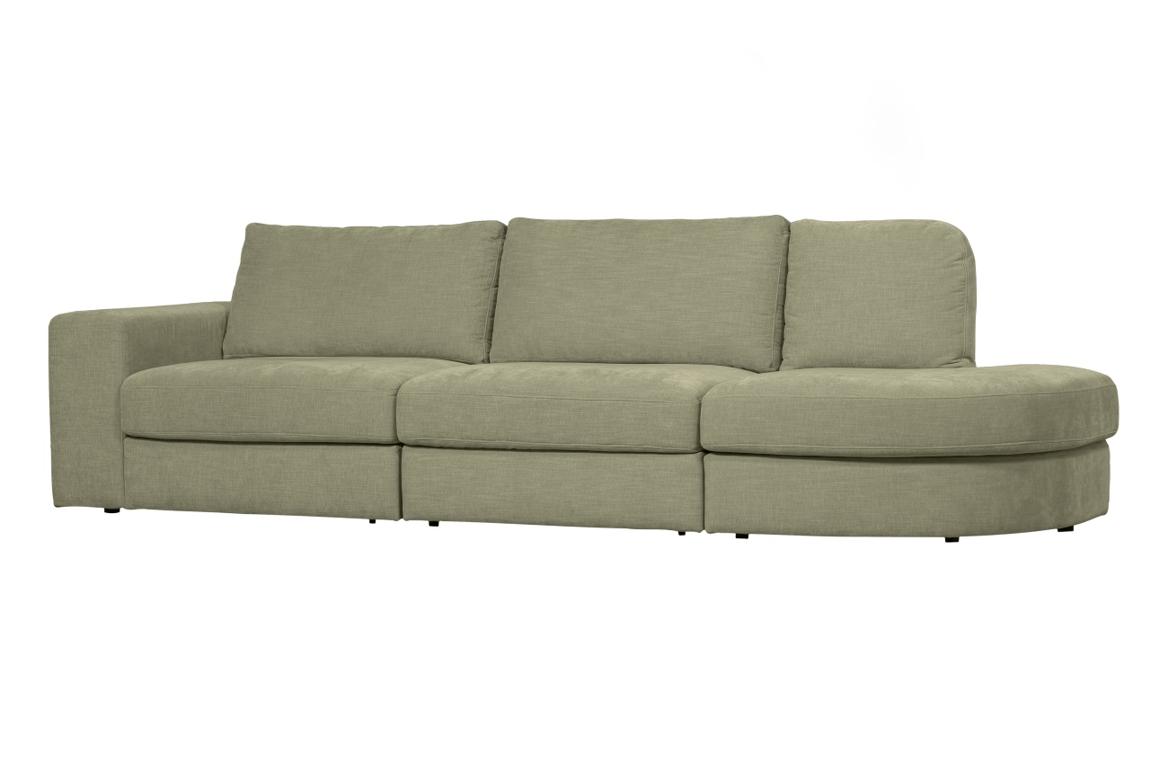 Sofa Family aus Webstoff Rechts, Grün