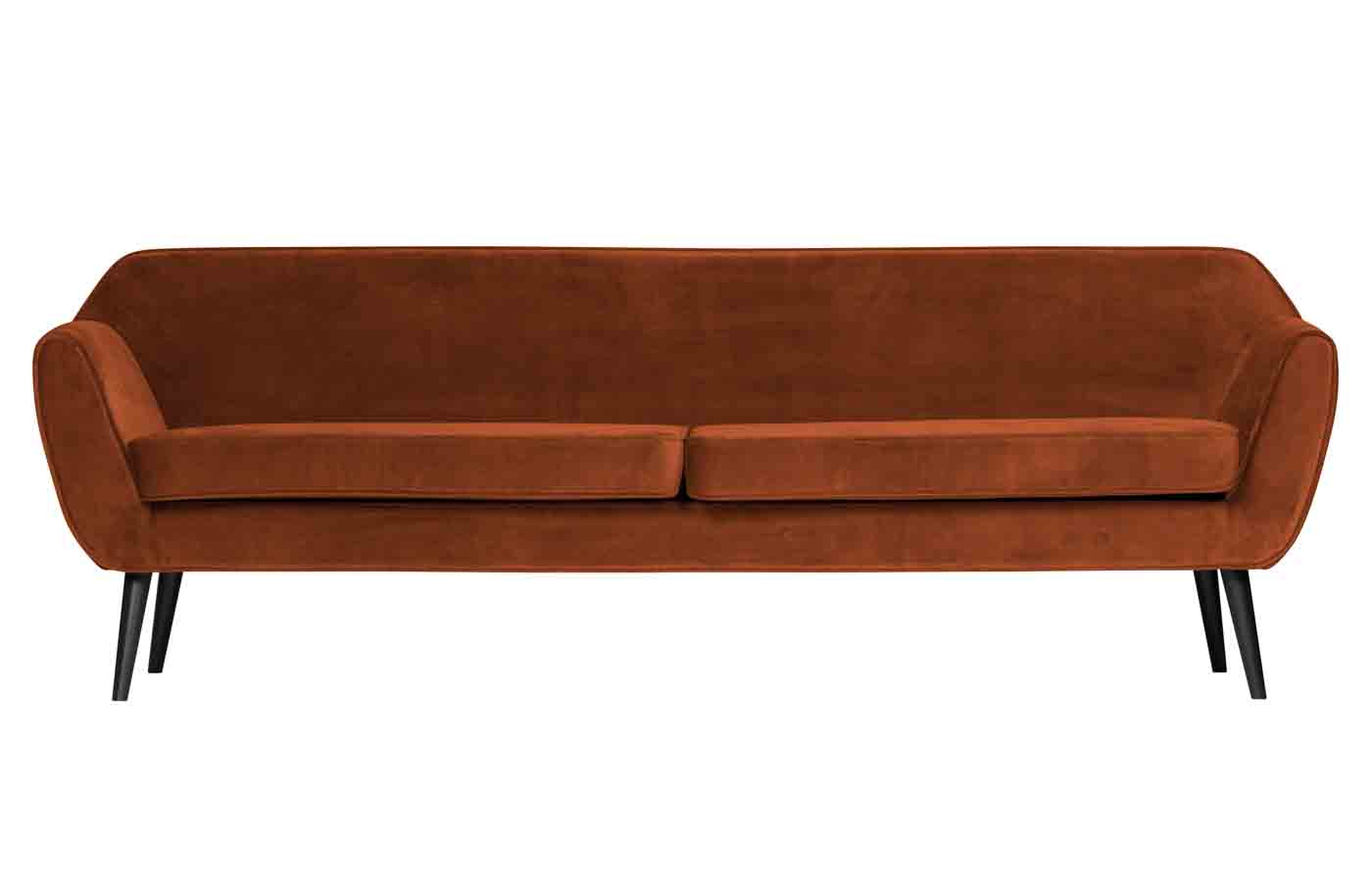 Sofa Rocco Samt, 230cm Rost