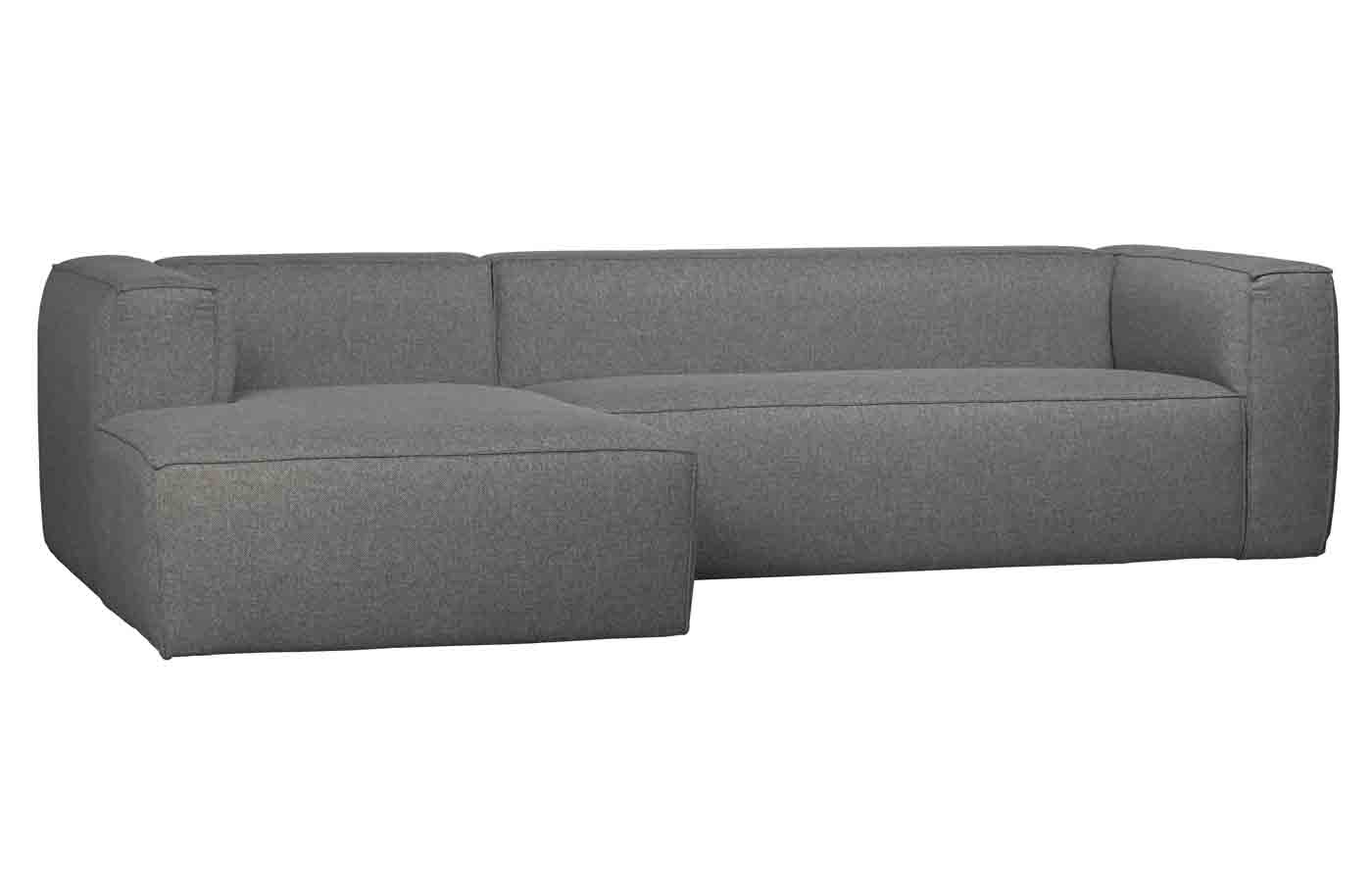 Ecksofa Bean Stoff, links Grau