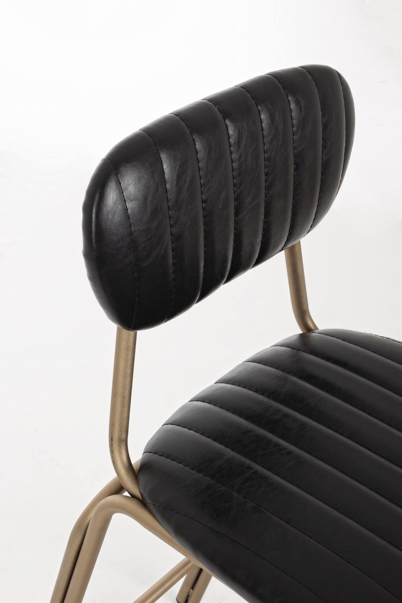 Barhocker Addy aus Kunstleder, Schwarz