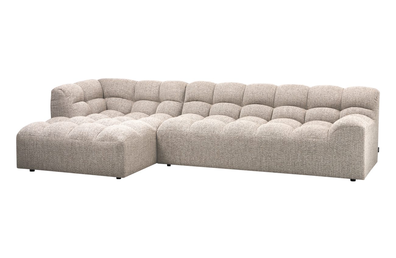 Chaiselongue Allure aus Melange-Stoff Links, Natur