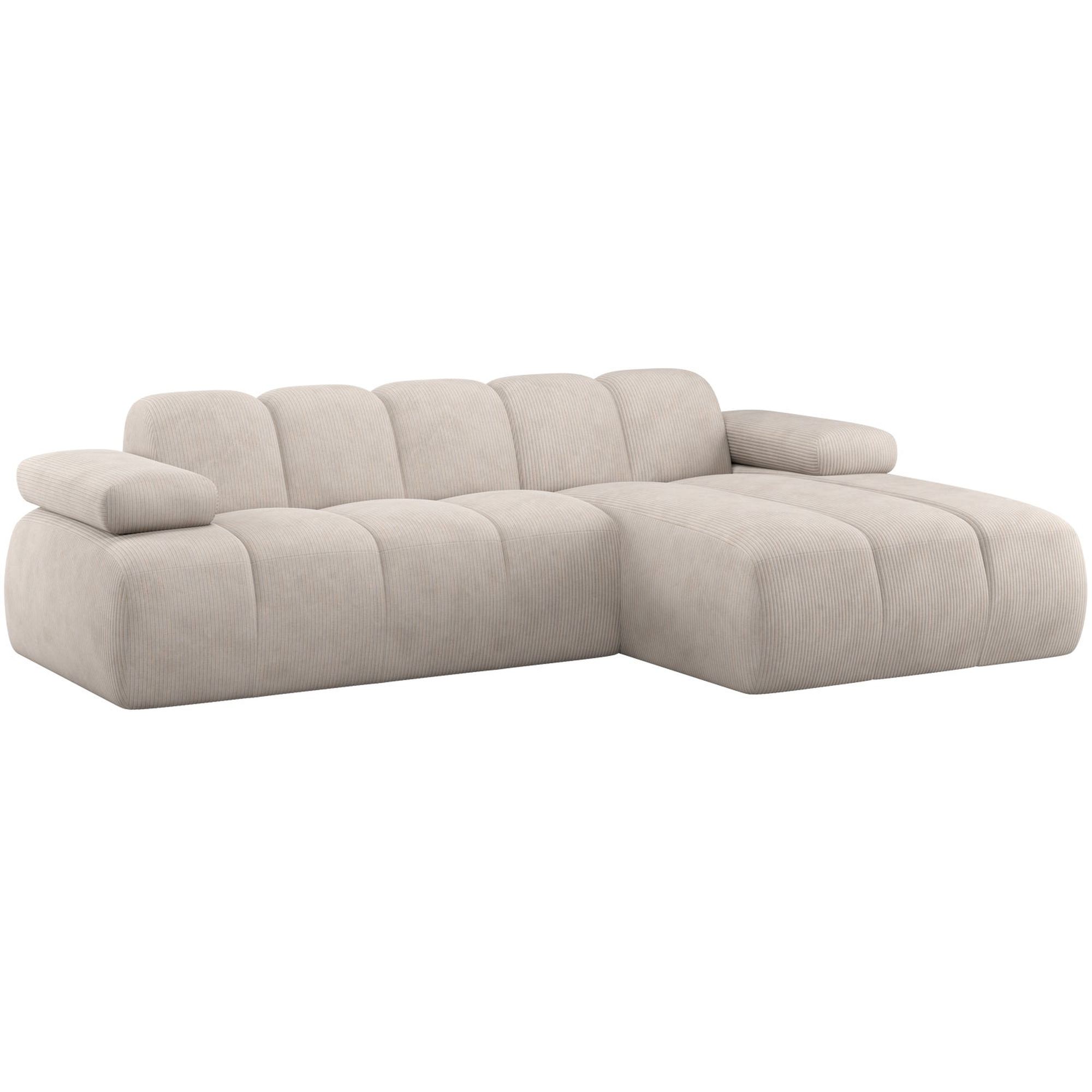 Ecksofa Mojo Chaiselongue Rechts - Cord-Bezug, Natur