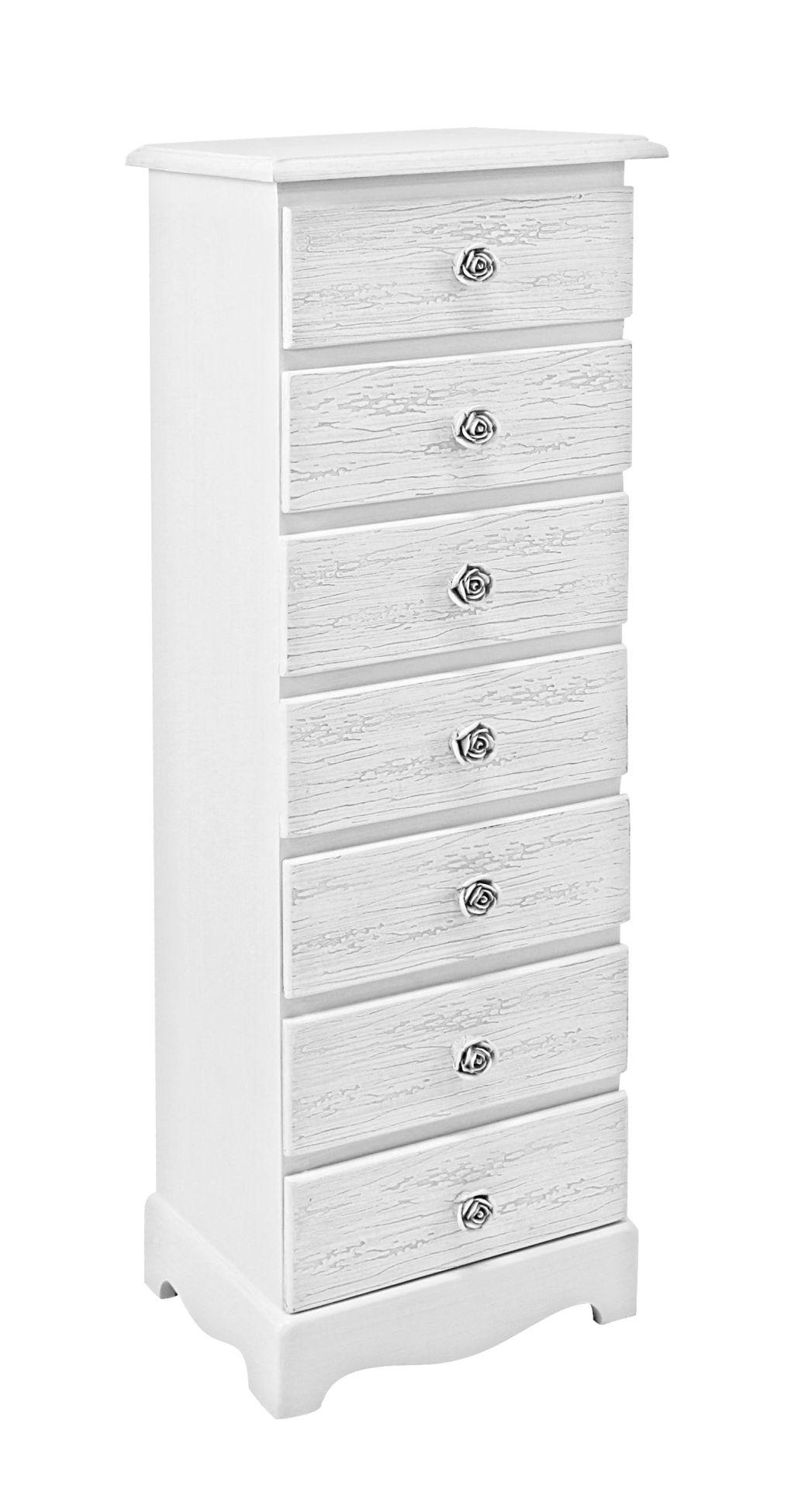 Kommode Blanc aus MDF Cubic, 7 Schubladen