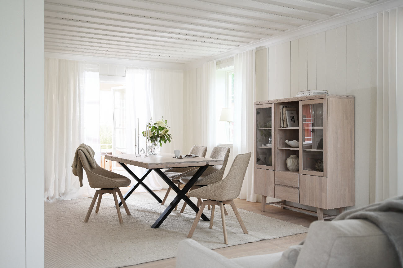 Esstisch Brooklyn, X-Gestell, 170cm, Whitewash