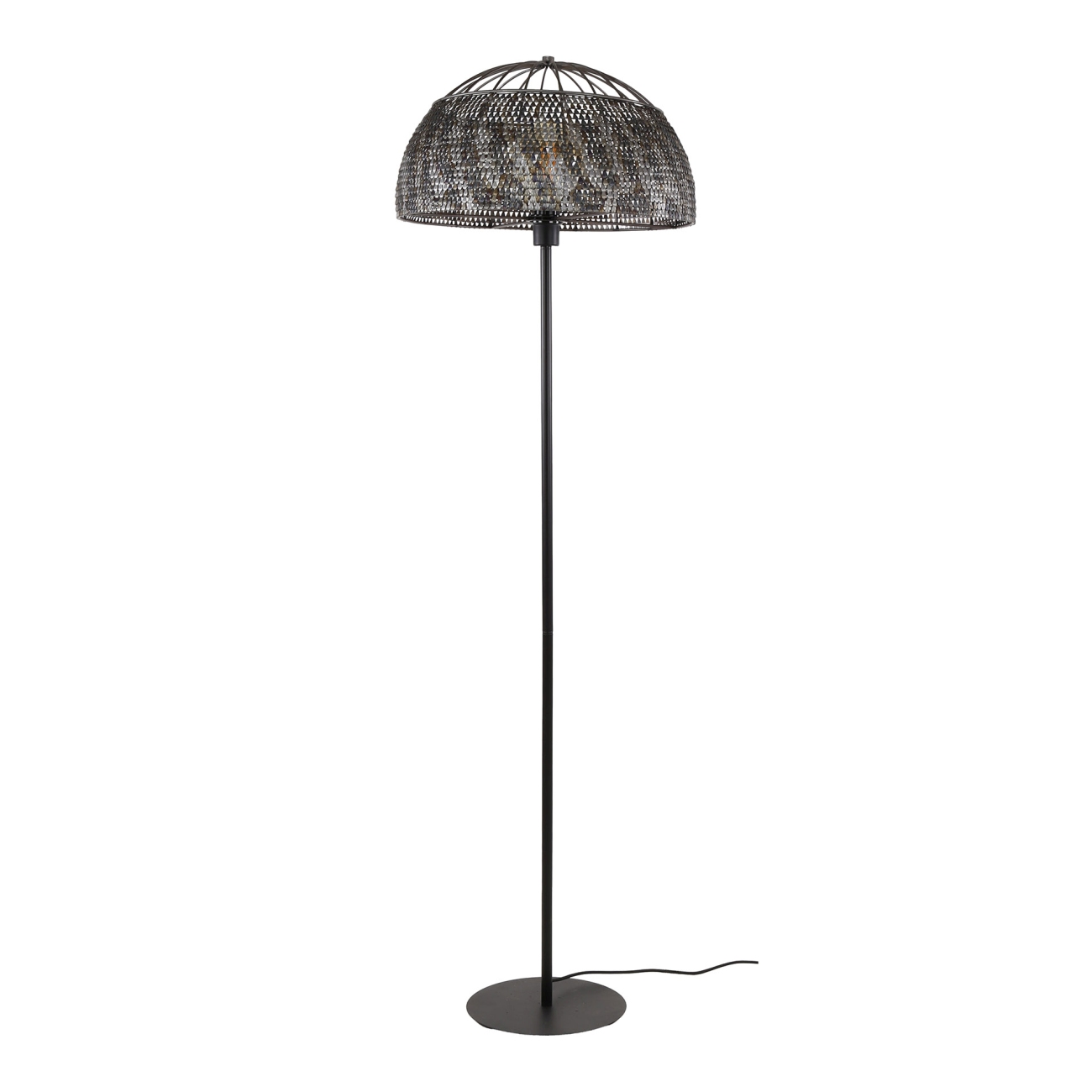 Stehleuchte Crocodi Kuppel - Metall, Schwarzbraun, 50 cm, inkl. LED