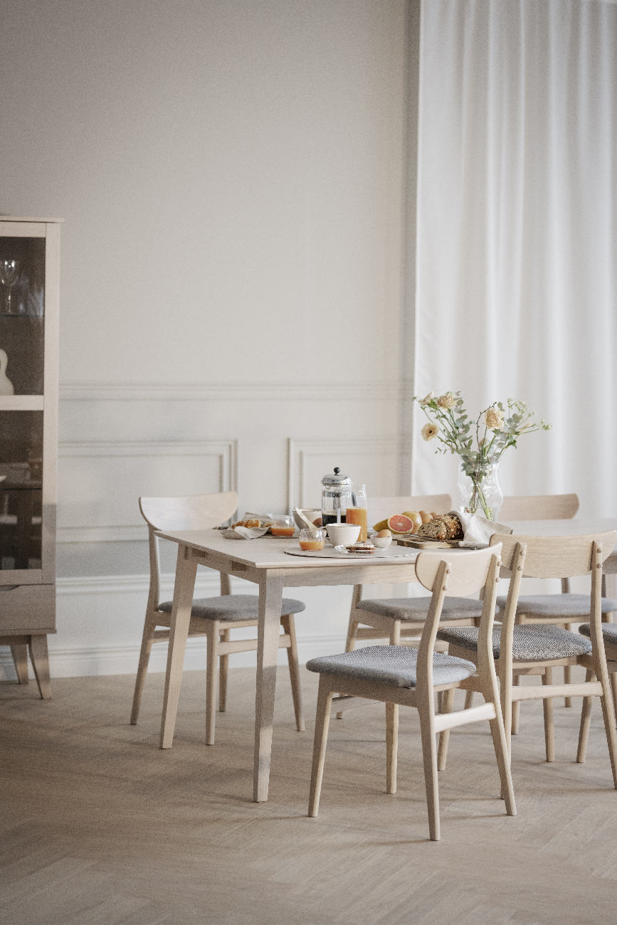 Esstisch Filippa Rechteckig 180x90cm, Eiche Weiß pigmentiert