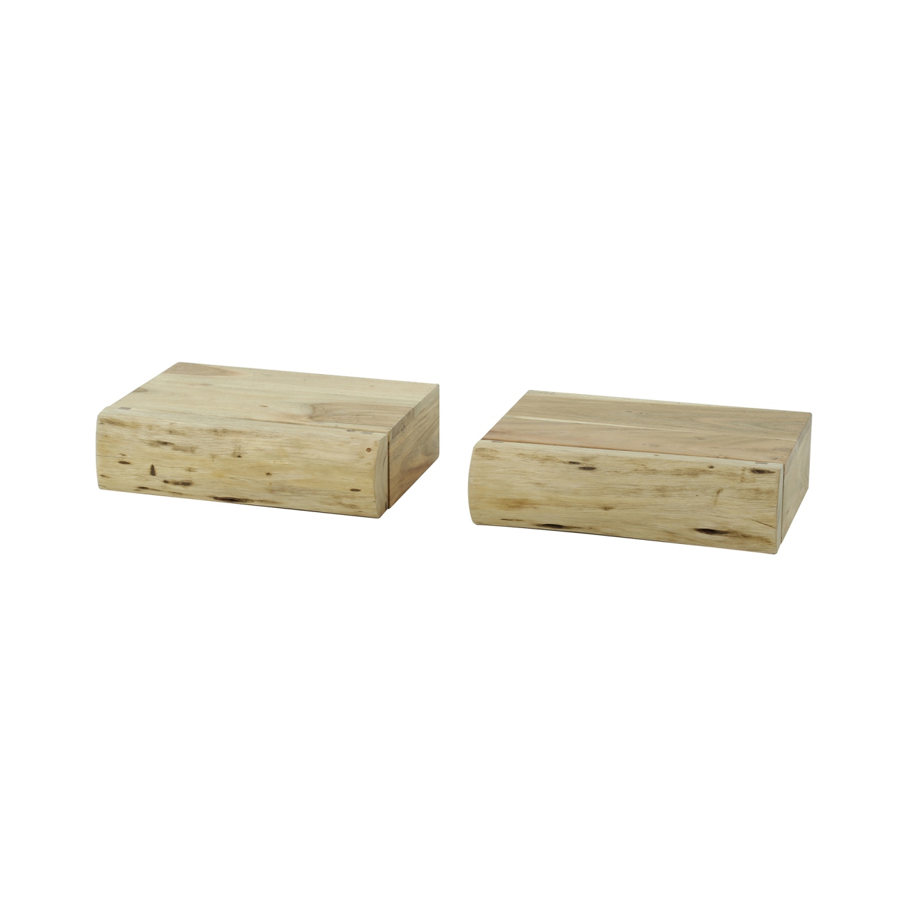 2er-Set Nachttisch Trinibula - Akazie massiv Natur, 1 Schublade, 30 cm