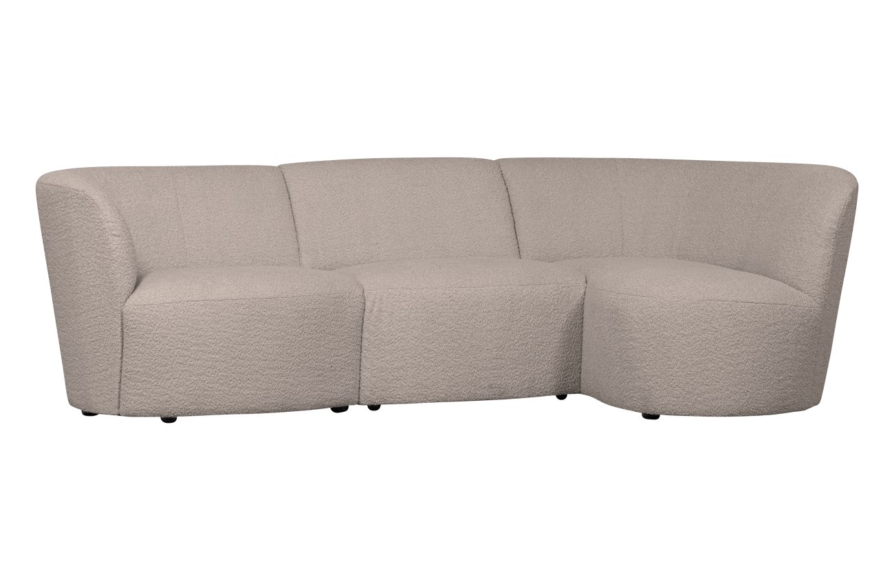 Ecksofa Coco aus Boucle-Stoff Rechts, Sand