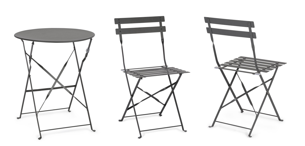 Garten-Set Austin, Stühle & Tisch, Anthrazit