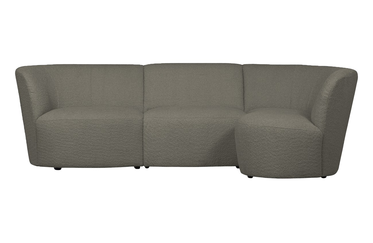 Ecksofa Coco aus Boucle-Stoff Rechts, Grün